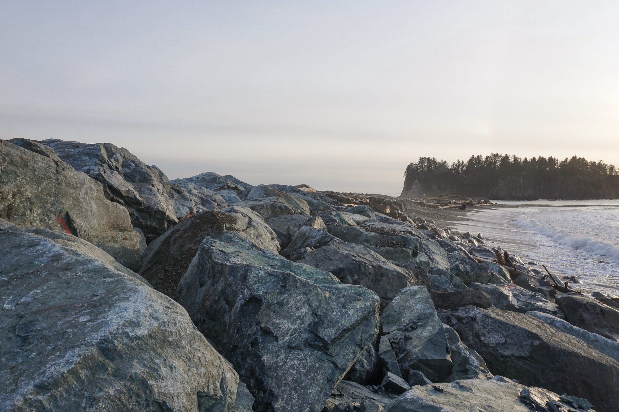 Spit With Rocks Armor Rock for the Rialto Spit Revetment Repairs | Washington Rock