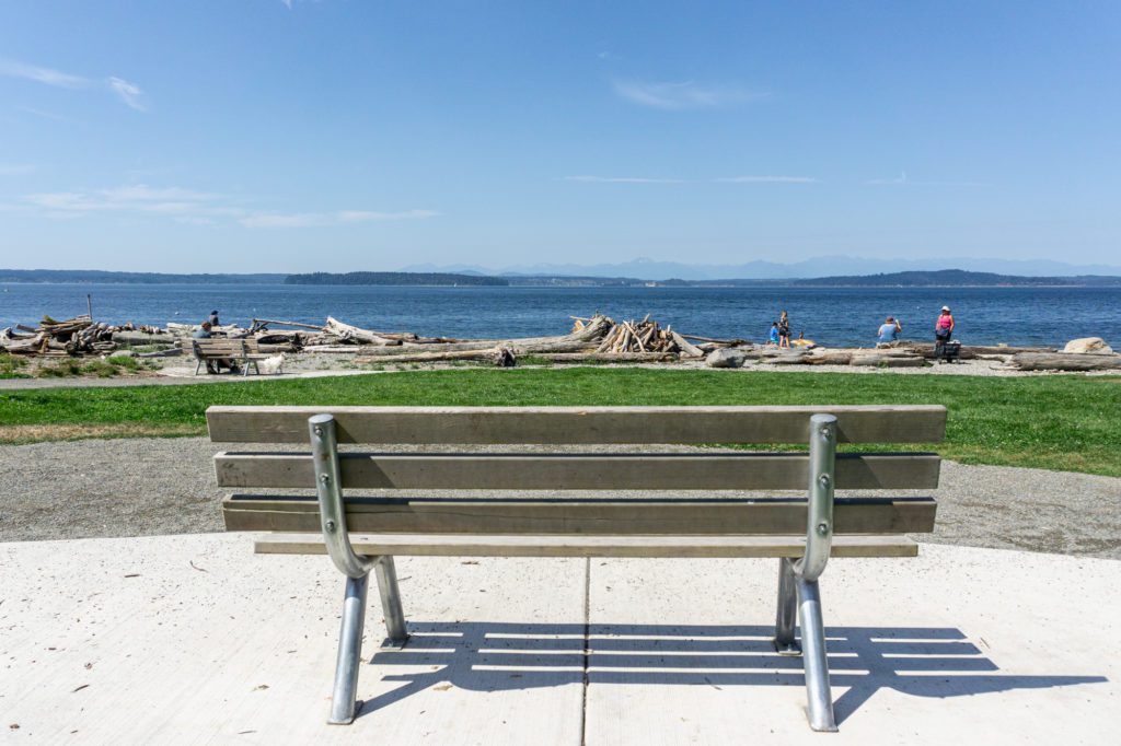 bench overlooking a beach