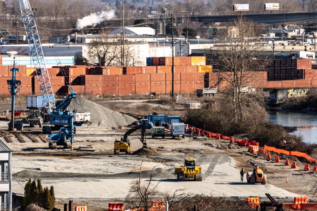 long-distance view of the Port Maritime Center Construction site