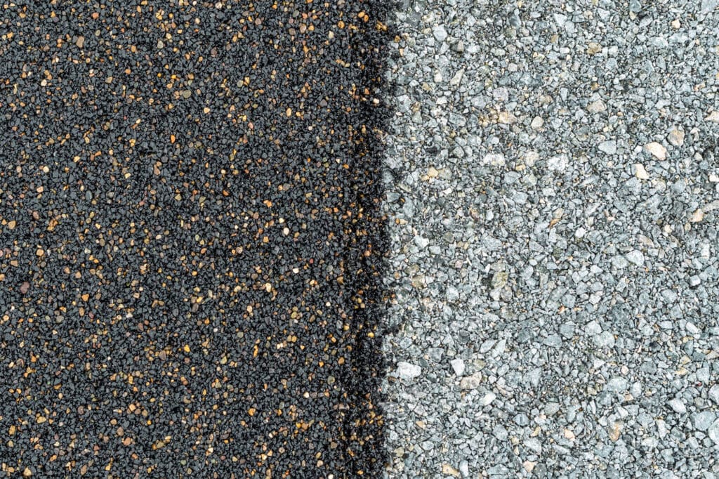 E-Layer is shown side by side with the crushed rock base it sits on top of
