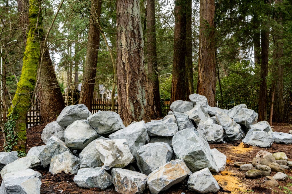 a pile of large 2-man and 3-man quarry rock